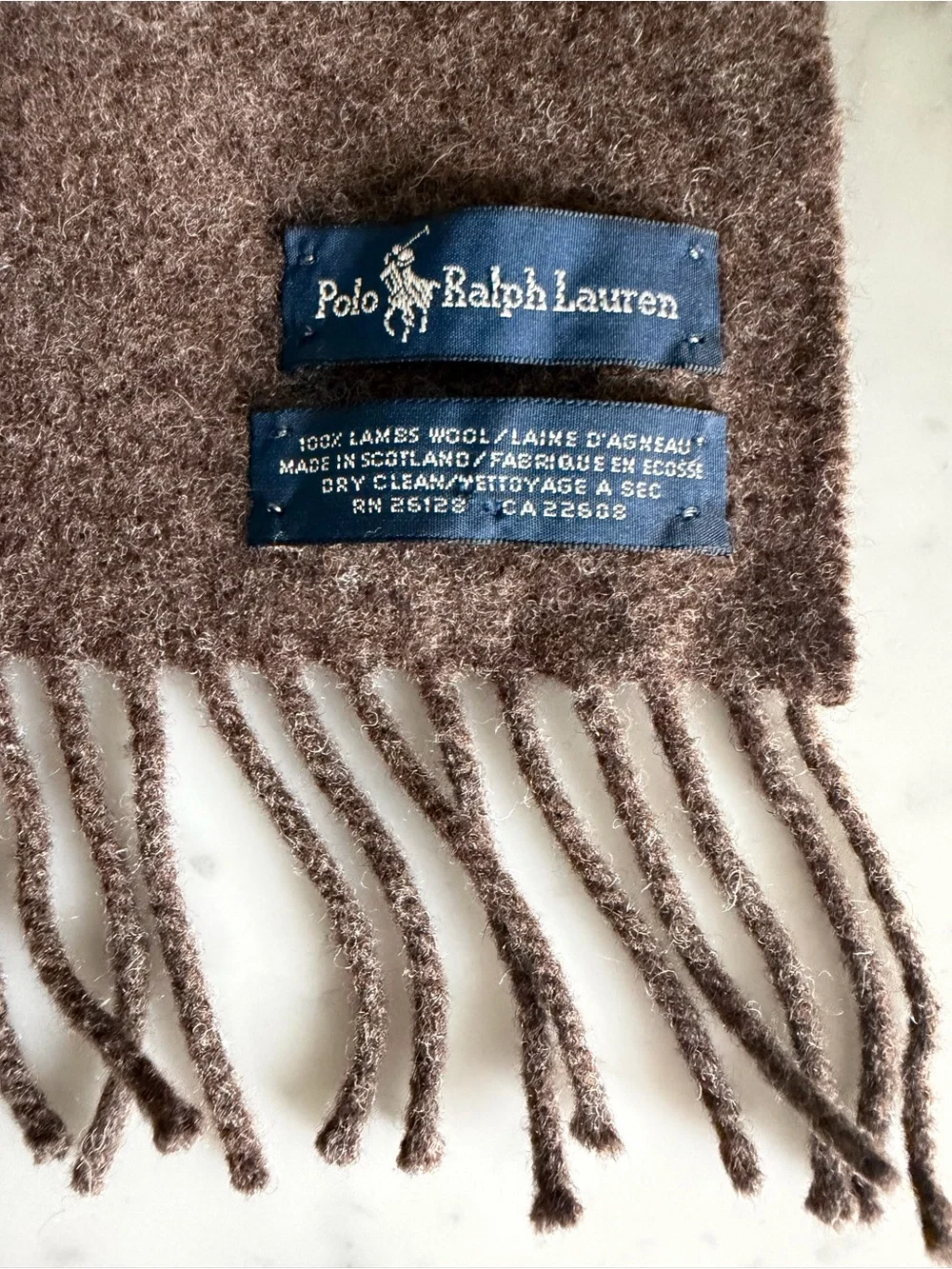 Polo by Ralph Lauren Brown 100% Wool Scarf